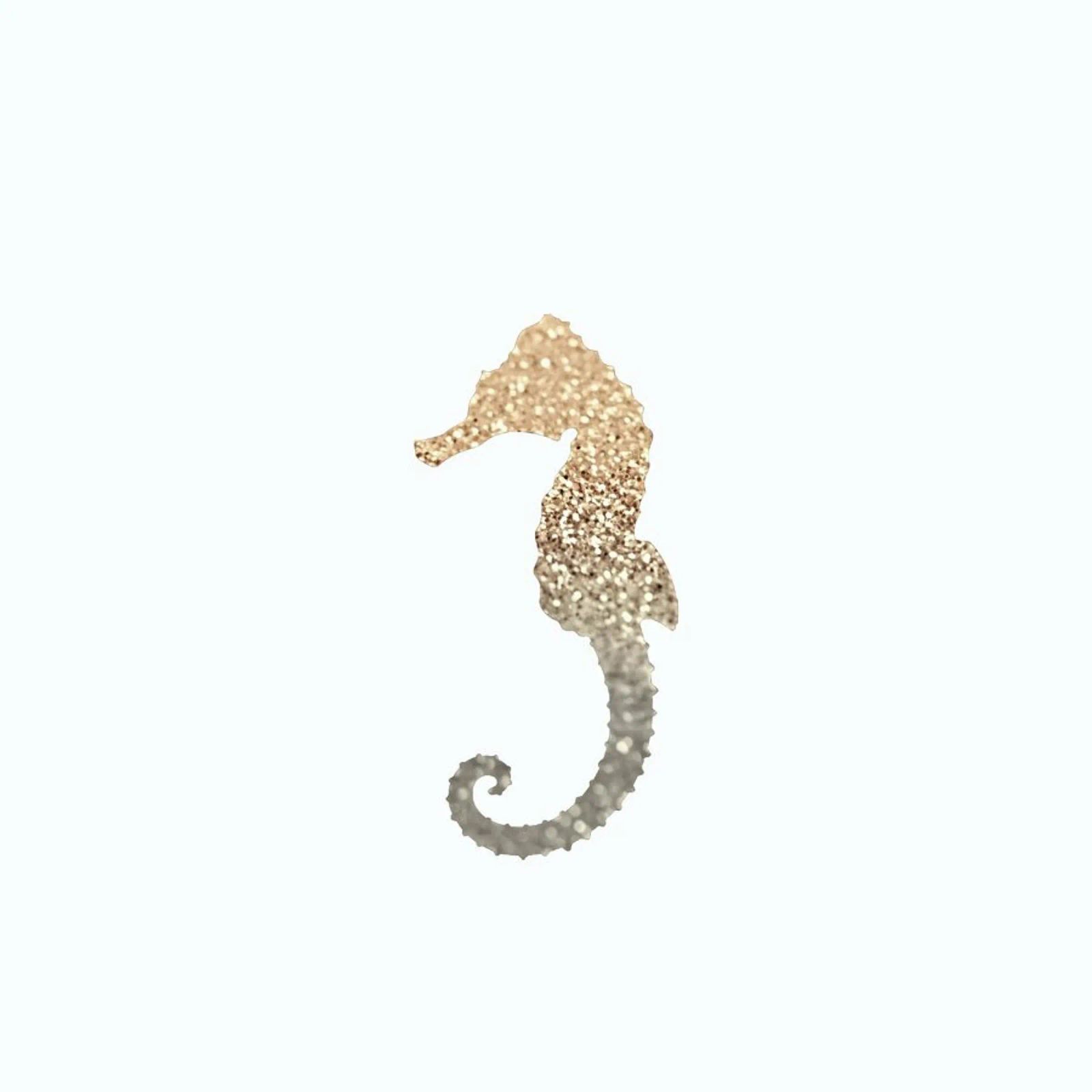 Glitter - Gold Seahorse poster by Monika Strigel