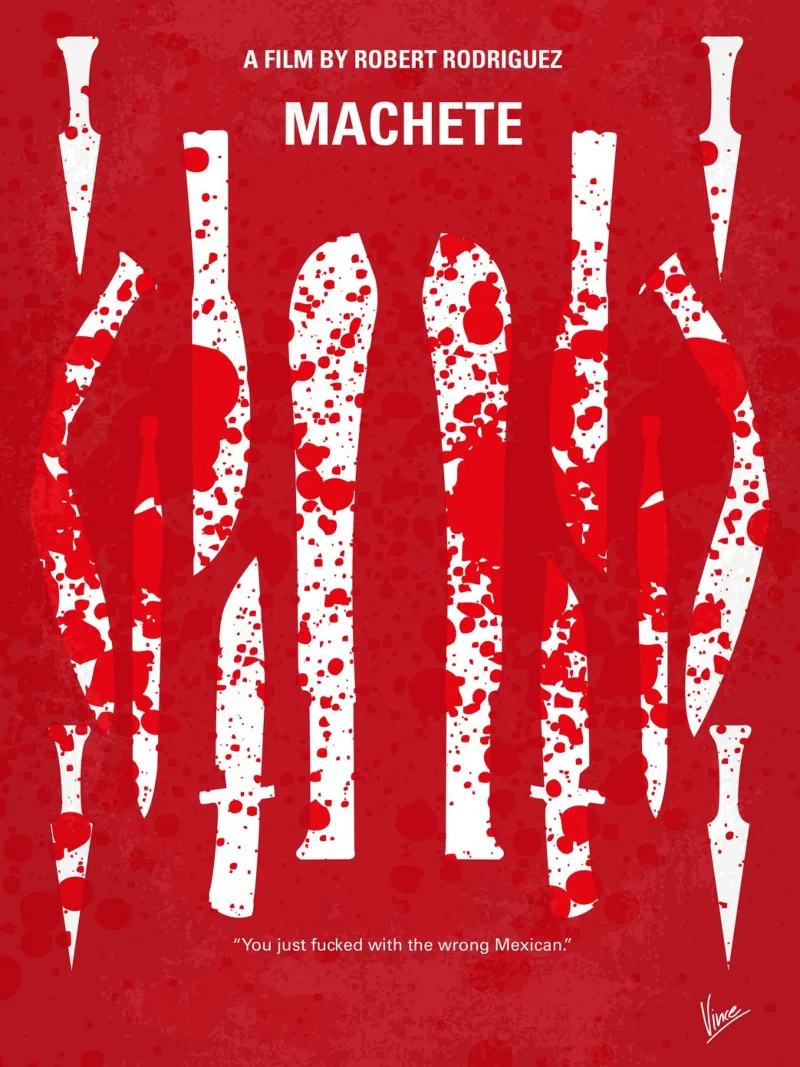 No114 My Machete minimal movie poster poster con telaio in alluminio da Chungkong