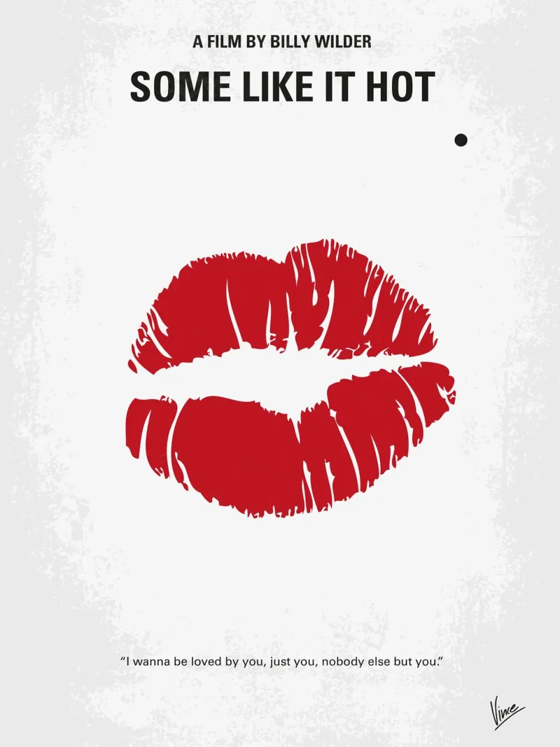 No116 My SOME LIKE IT HOT minimal movie poster Leinwand von Chungkong