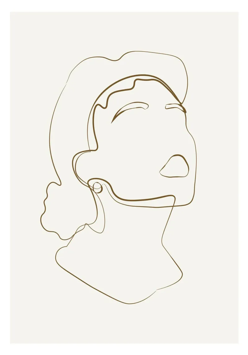 Abstract Face Line Art hahnemühle by NKTN Design