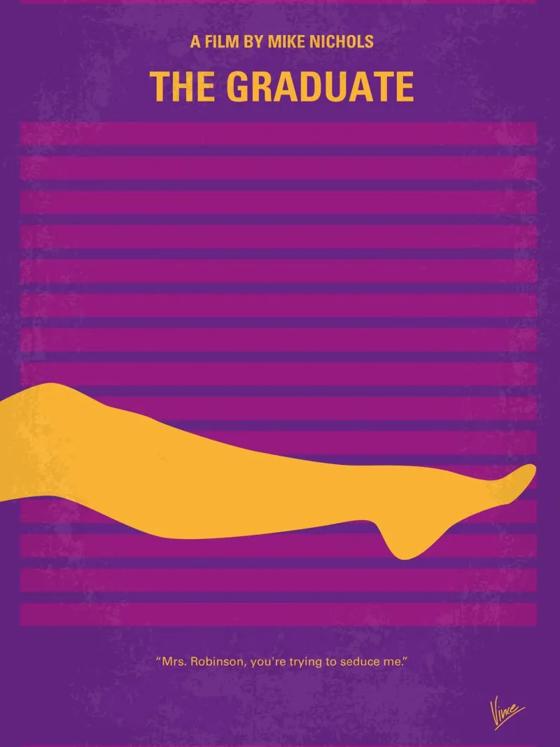 No135 My THE GRADUATE minimal movie poster poster con telaio in plastica da Chungkong