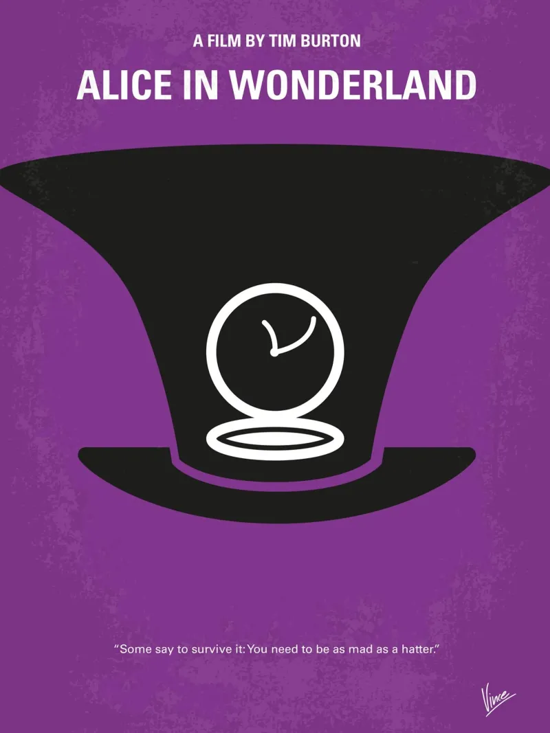 No140 My Alice in Wonderland minimal movie poster carta hahnemühle da Chungkong