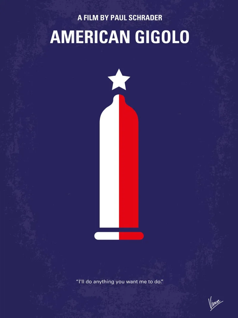 No150 My American Gigolo minimal movie poster poster con telaio in plastica da Chungkong