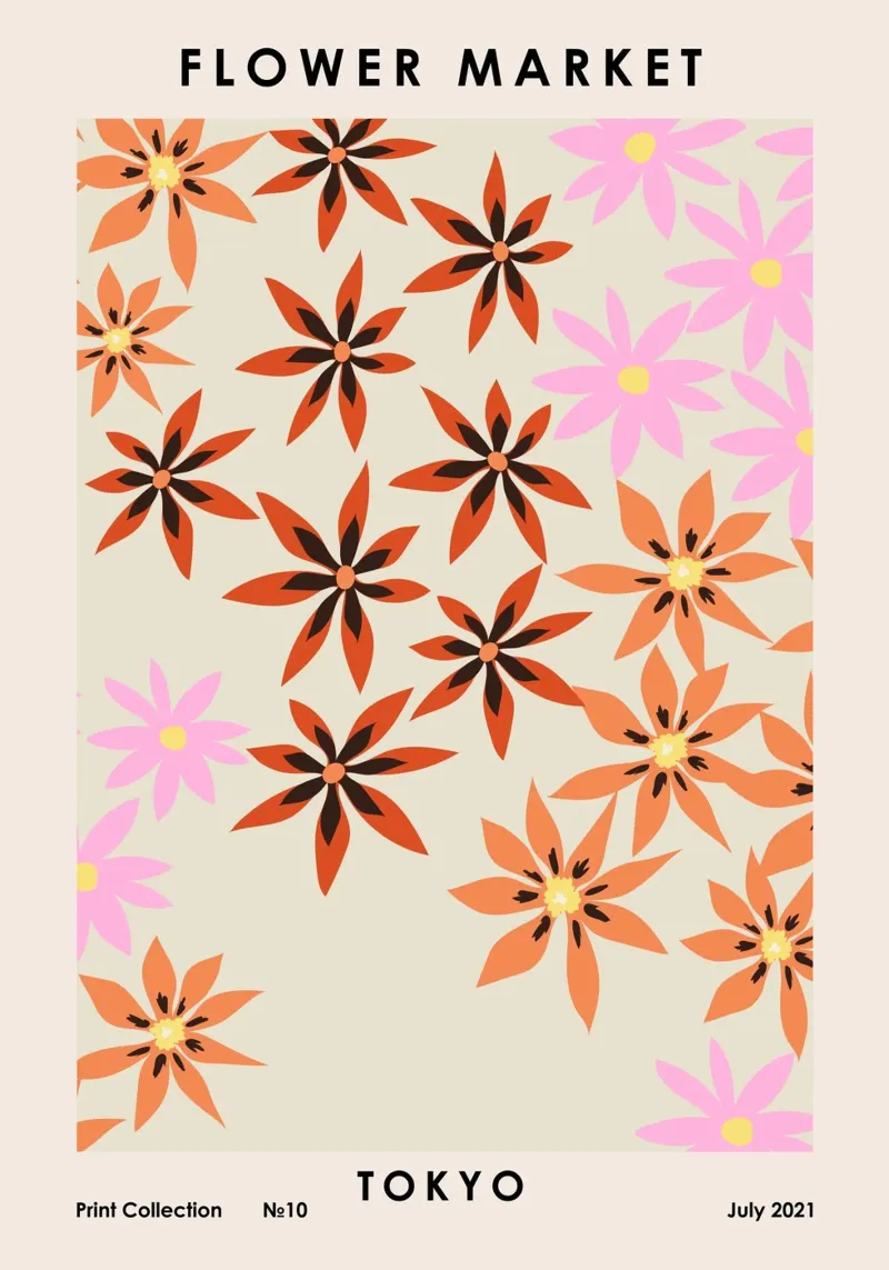 Mercato dei fiori di Tokyo poster da NKTN Design
