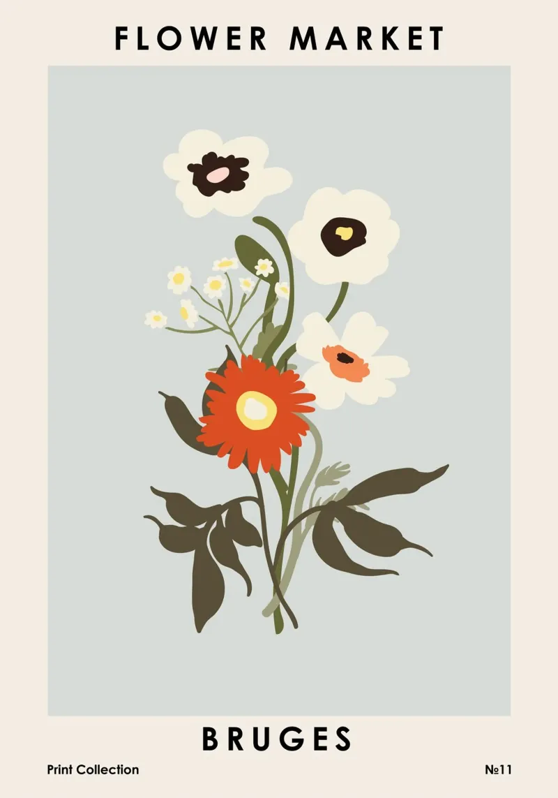 Mercato dei fiori di Bruges carta hahnemühle da NKTN Design