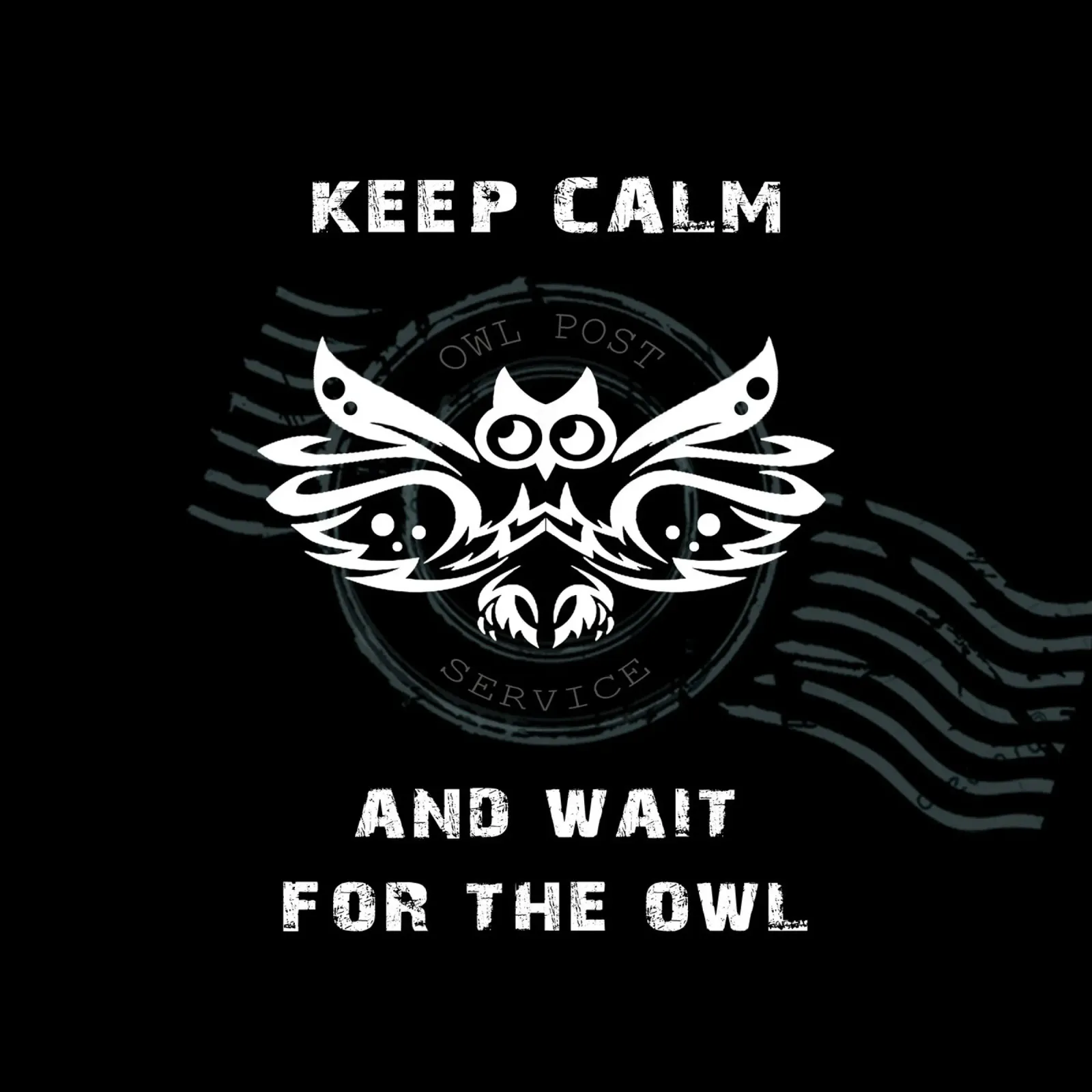 keep calm and wait for the owl - white carta hahnemühle da steffi | wordART