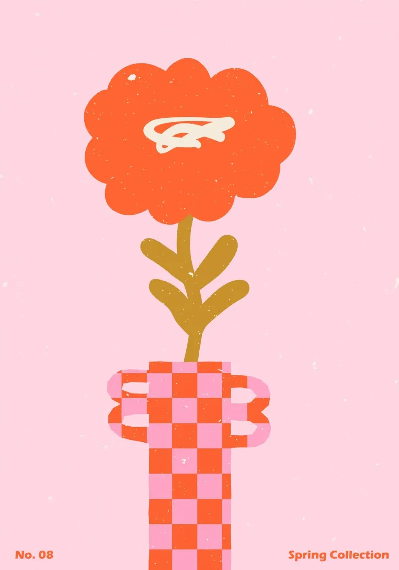 Spring Flower #08 canvas with Floater frame by NKTN Design
