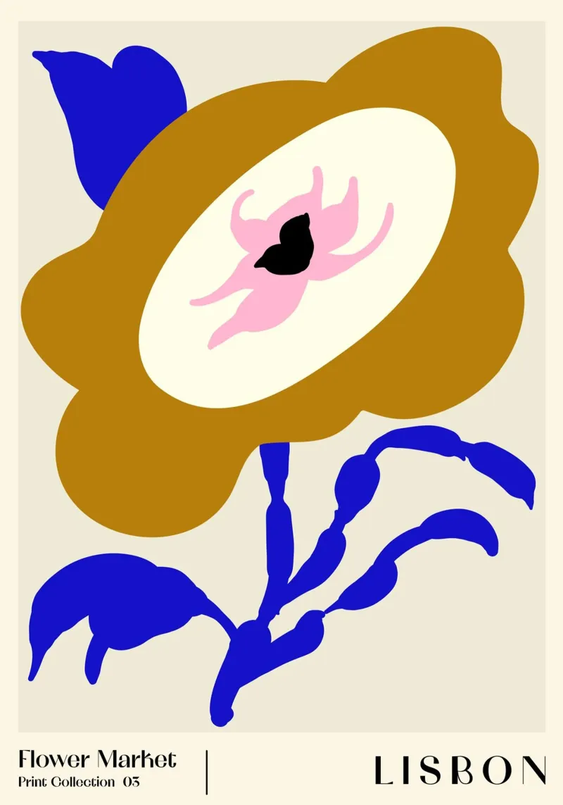 Mercato dei fiori. Lisbona poster da NKTN Design