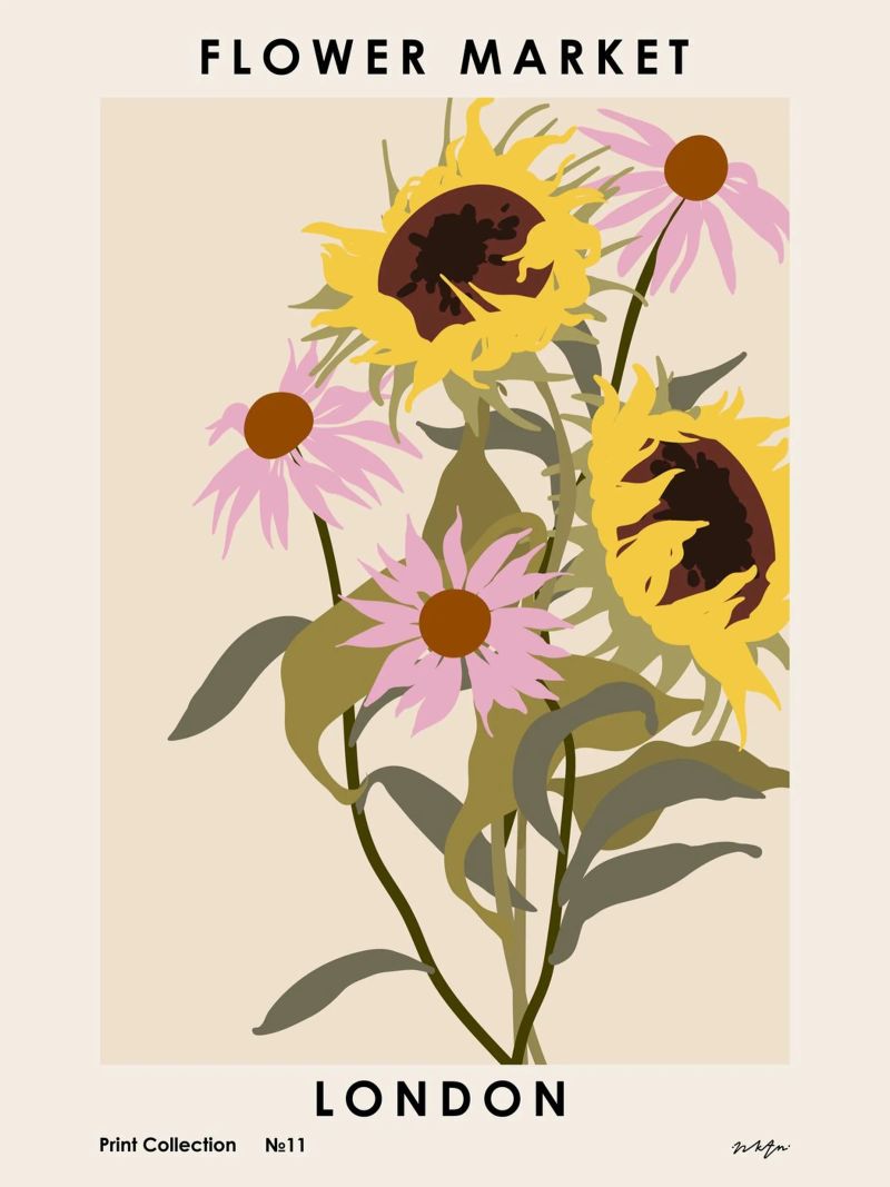Bloemenmarkt. Londen poster van NKTN Design