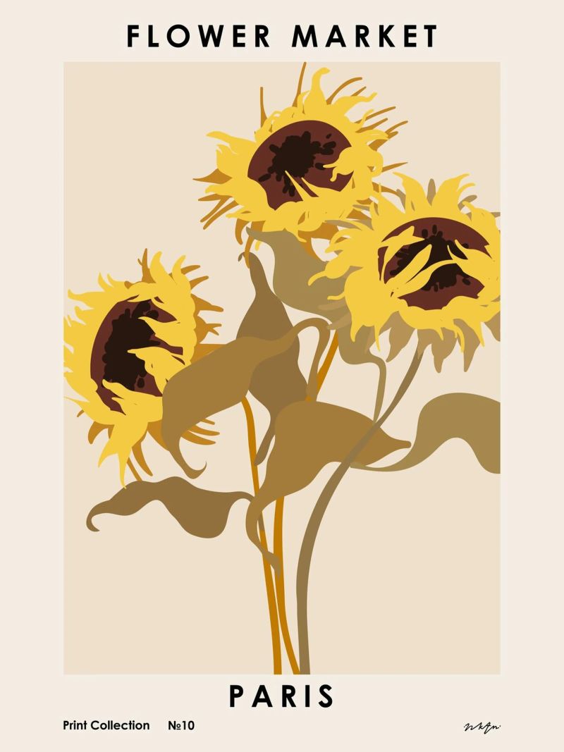 Marché aux fleurs. Paris poster de NKTN Design