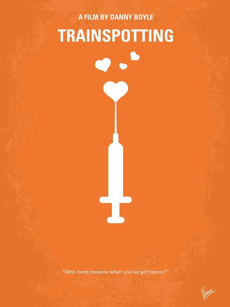 No152 My TRAINSPOTTING minimal movie poster poster con telaio in plastica da Chungkong