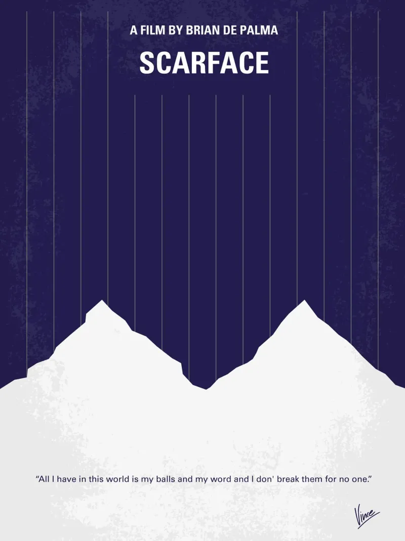 No158 My SCARFACE minimal movie poster poster con telaio in alluminio da Chungkong