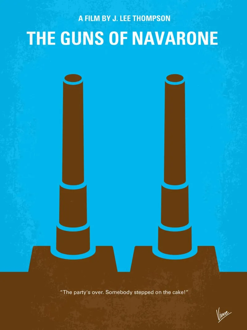 No168 My The Guns of Navarone minimal movie poster carta hahnemühle da Chungkong
