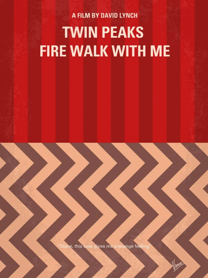 No169 My Fire walk with me minimal movie poster poster da Chungkong