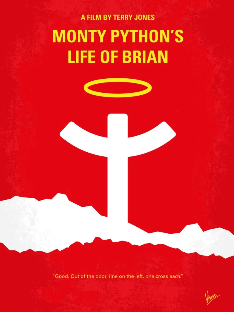 No182 My Life of brian minimal movie poster poster con telaio in plastica da Chungkong