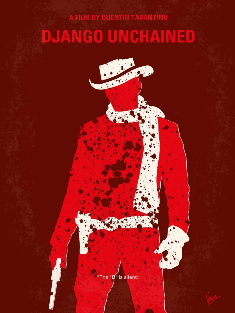 No184 My Django Unchained minimal movie poster alluminio dibond da Chungkong