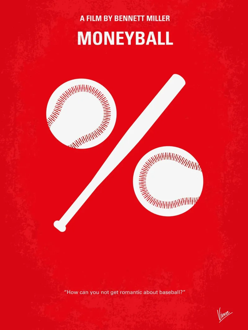 No191 My Moneyball minimal movie poster poster con telaio in legno da Chungkong