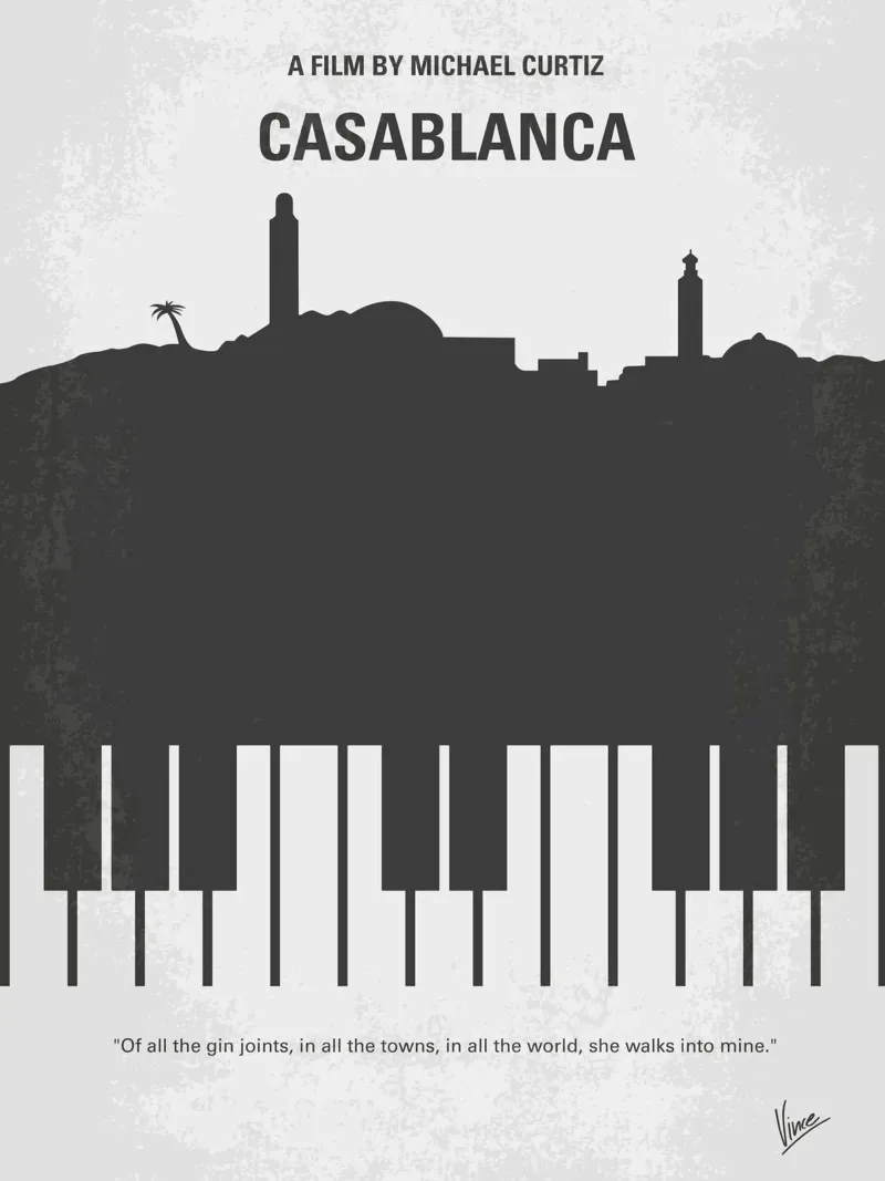 No192 My Casablanca minimal movie poster poster da Chungkong
