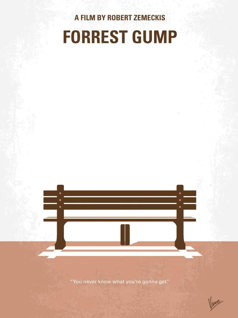 No193 My Forrest Gump minimal movie poster carta hahnemühle da Chungkong