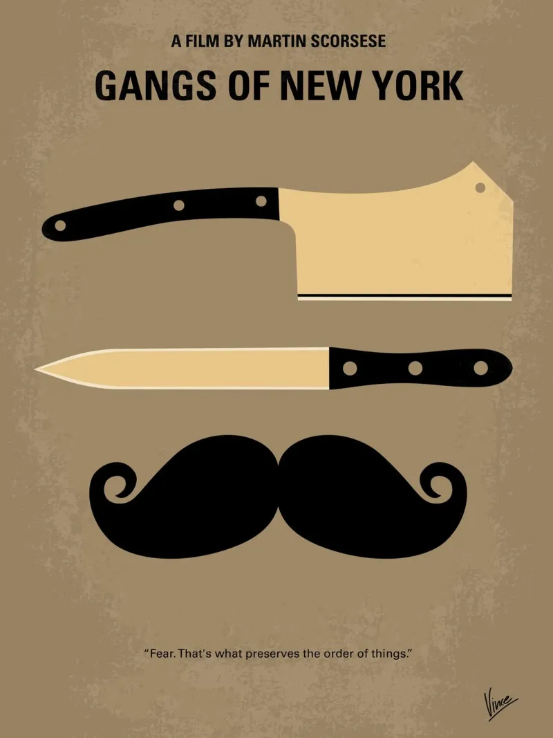 No195 My Gangs of New York minimal movie poster plexiglass da Chungkong