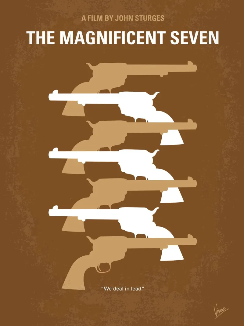 No197 My The Magnificent Seven minimal movie poster poster con telaio in plastica da Chungkong