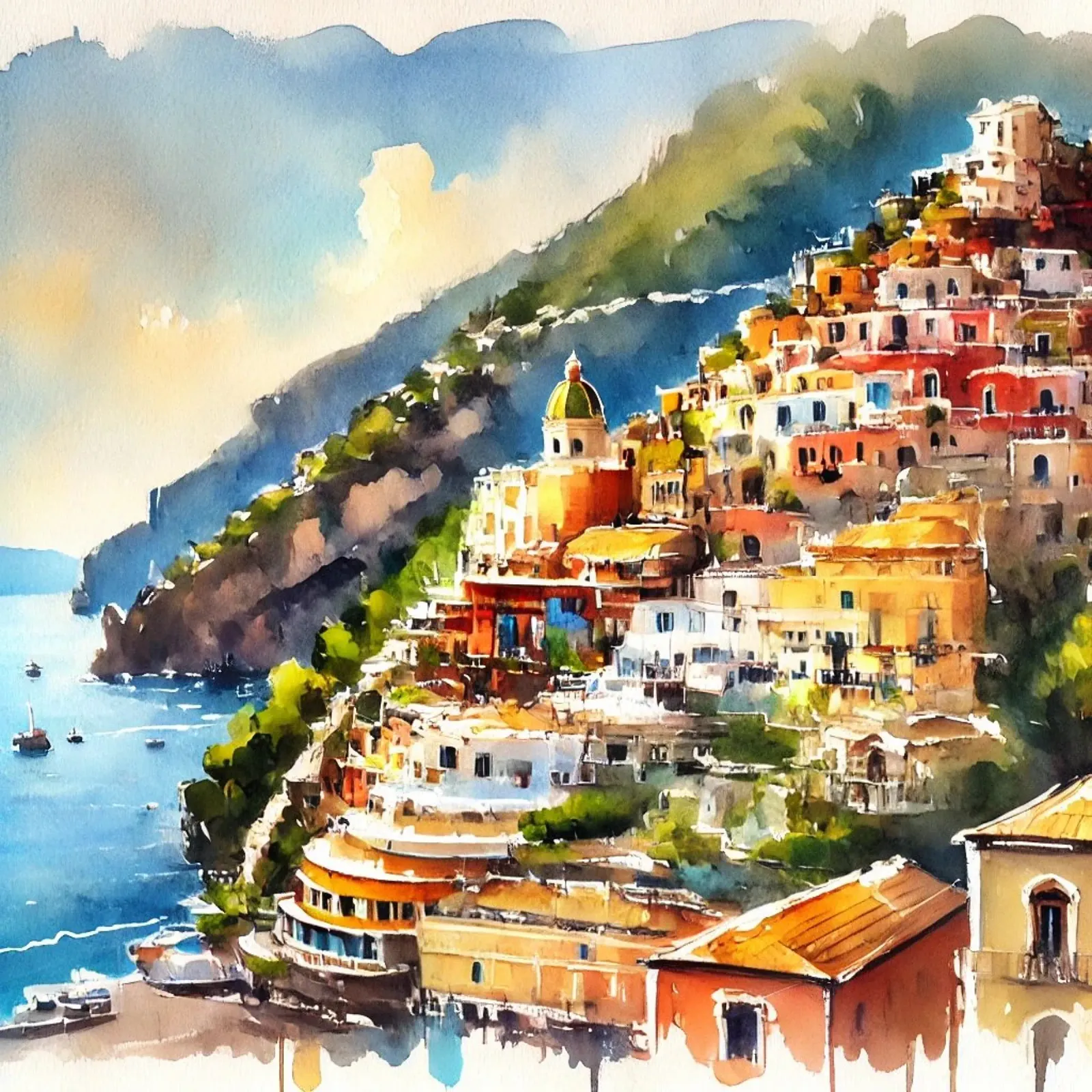 Positano II carta hahnemühle da Travel with Chris
