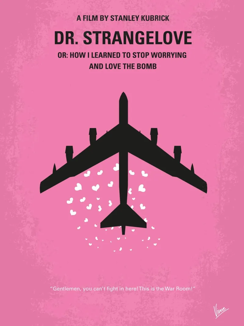 No025 My Dr Strangelove minimal movie poster aluminium-dibond van Chungkong