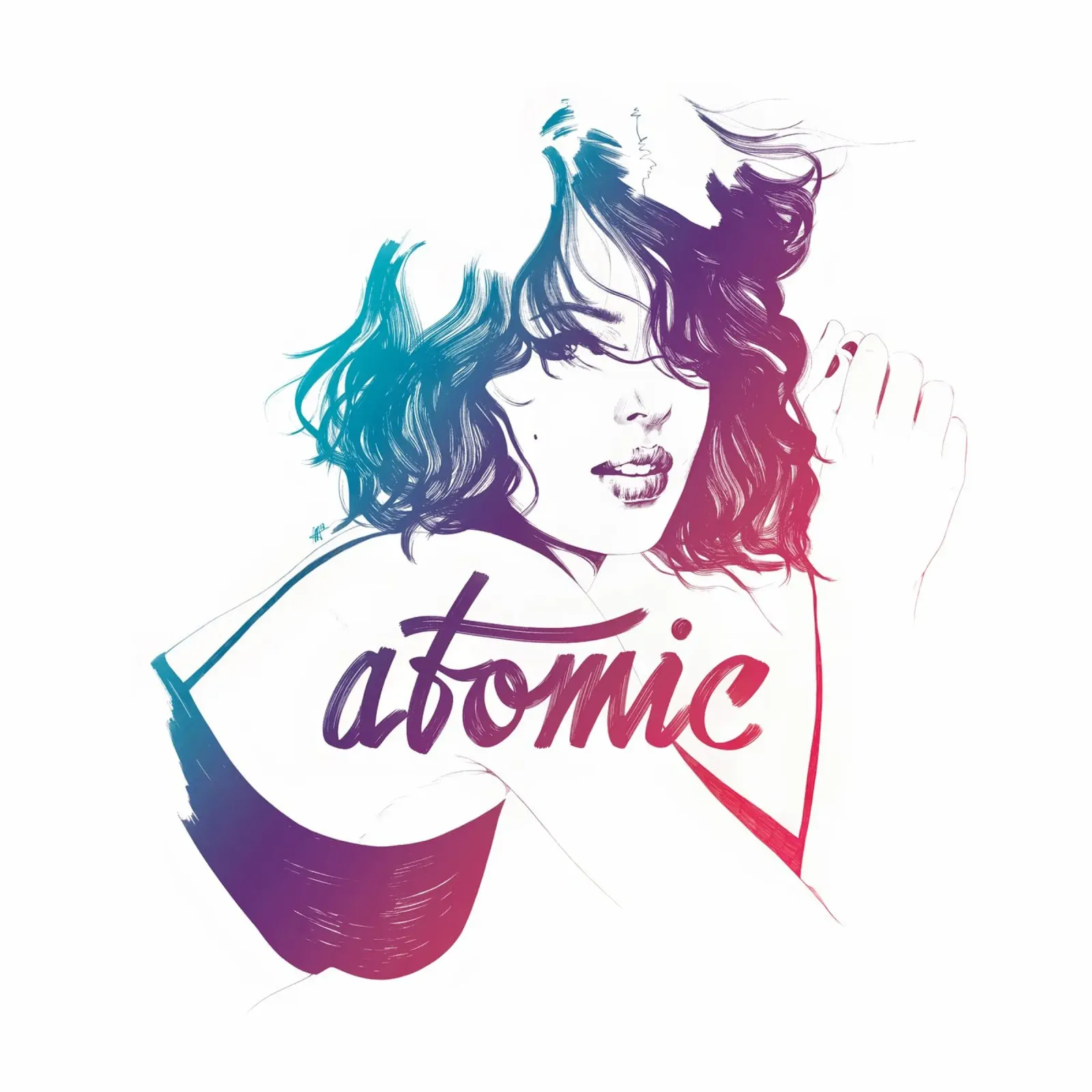Atomic poster con telaio in legno da Manuel Rebollo