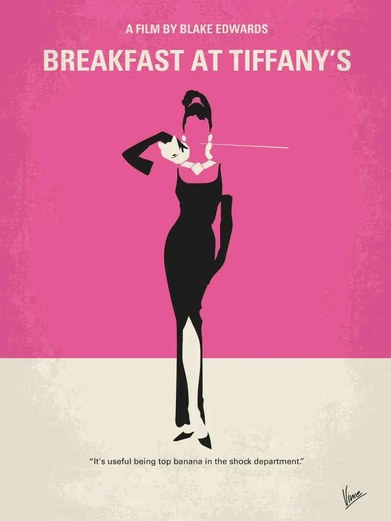 No204 My Breakfast at Tiffanys minimal movie poster carta hahnemühle da Chungkong