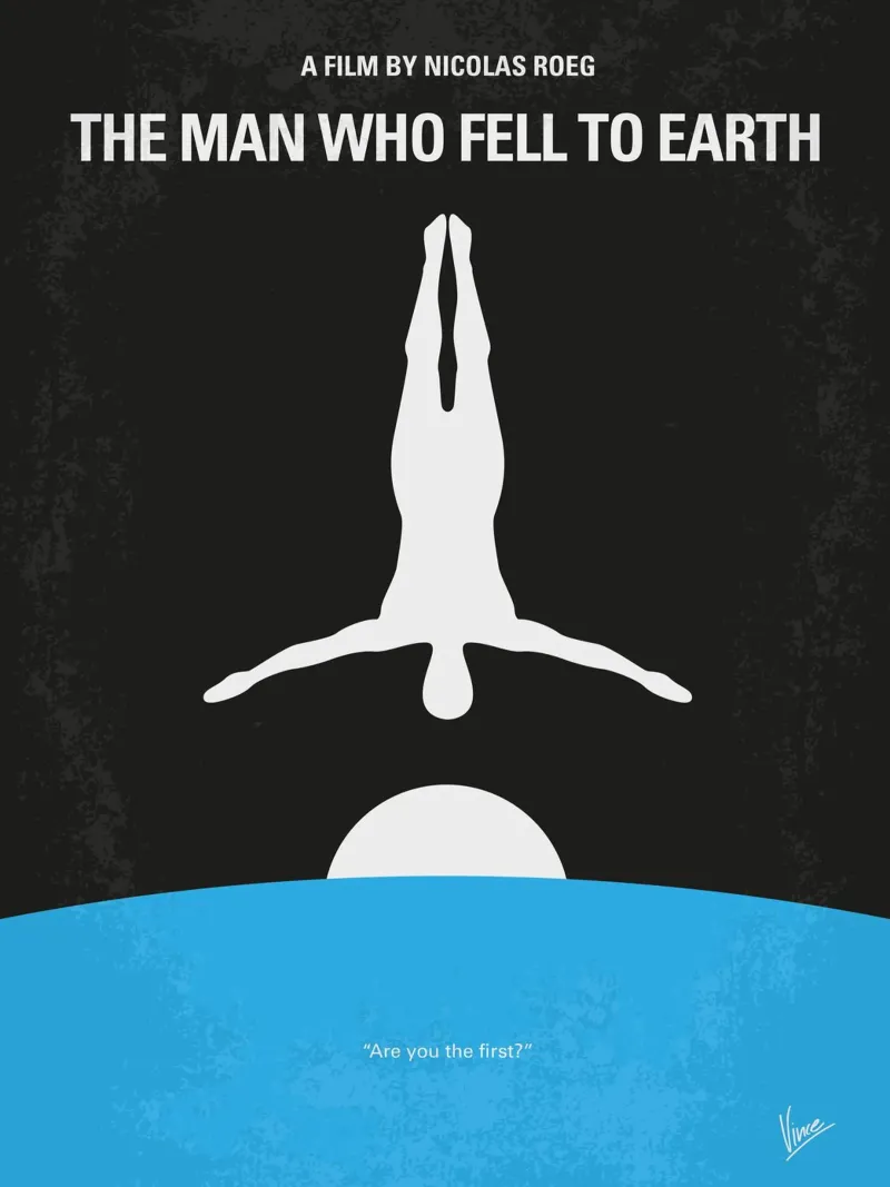No208 My The Man Who Fell to Earth minimal movie poster poster con telaio in alluminio da Chungkong