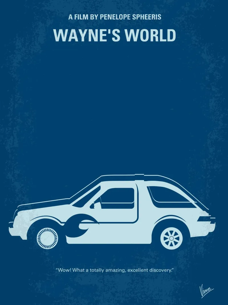 No211 My Waynes World minimal movie poster alluminio dibond da Chungkong