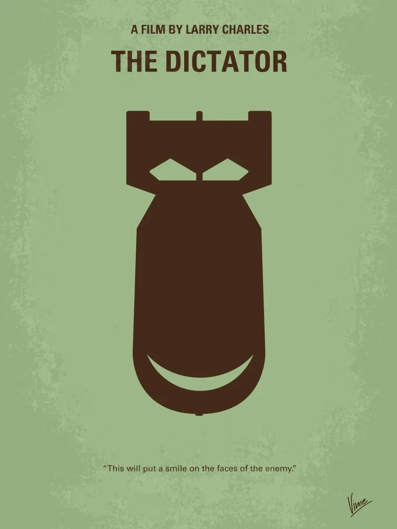 No212 My The Dictator minimal movie poster plexiglass da Chungkong