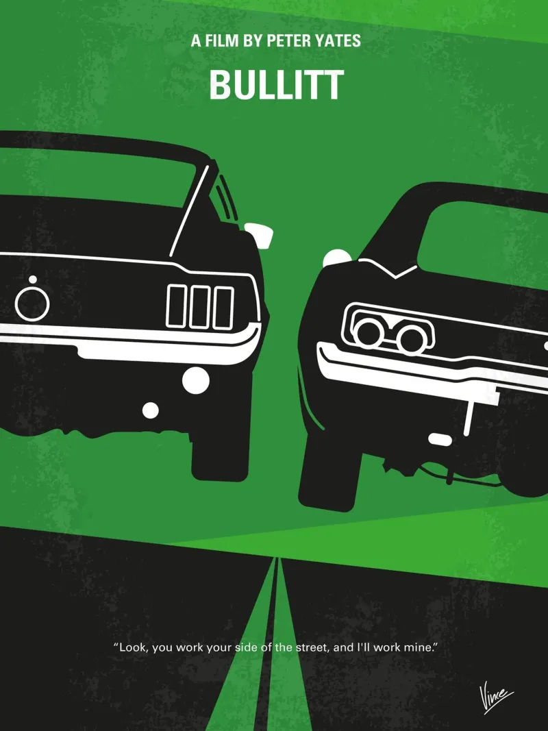 No214 My BULLITT minimal movie poster carta hahnemühle da Chungkong