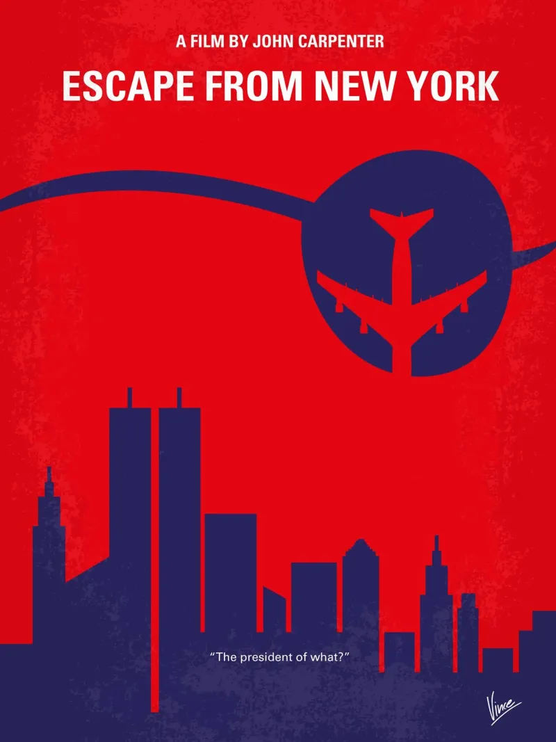 No219 My Escape from New York minimal movie poster carta hahnemühle da Chungkong