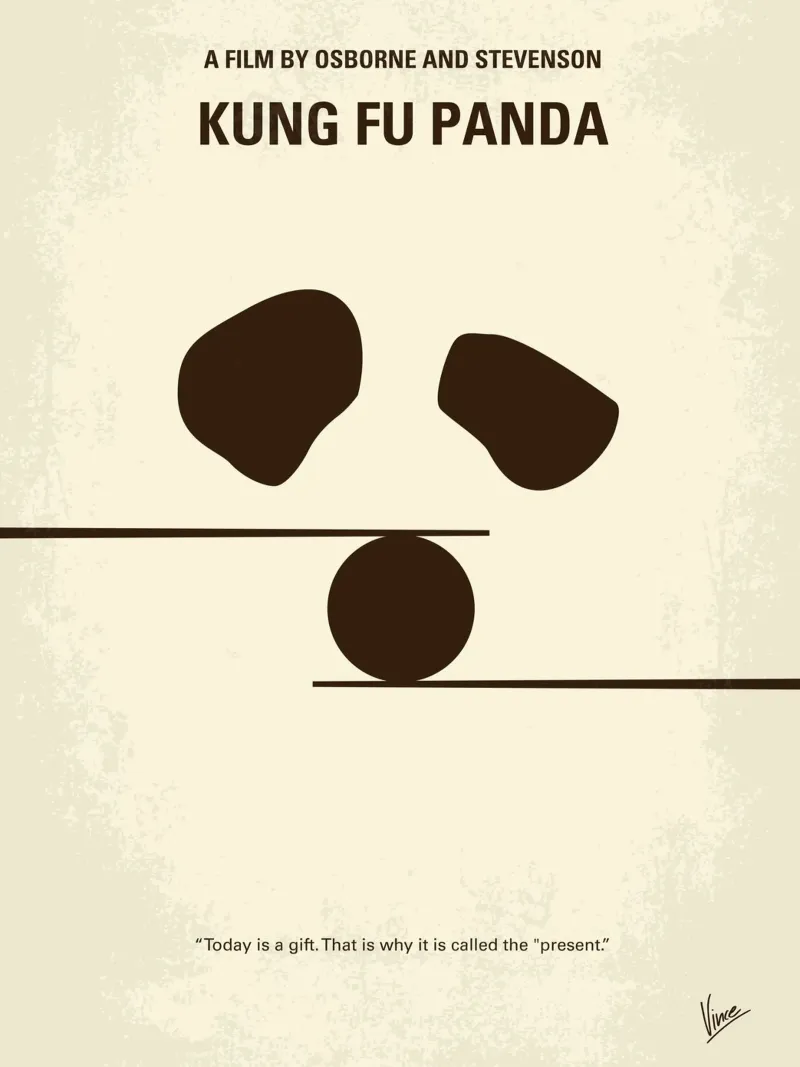No227 My KUNG FU Panda minimal movie poster carta hahnemühle da Chungkong