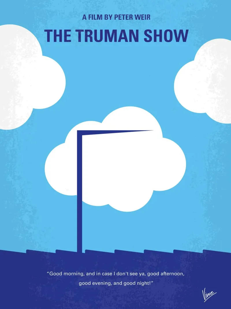 No234 My Truman show minimal movie poster alluminio dibond da Chungkong