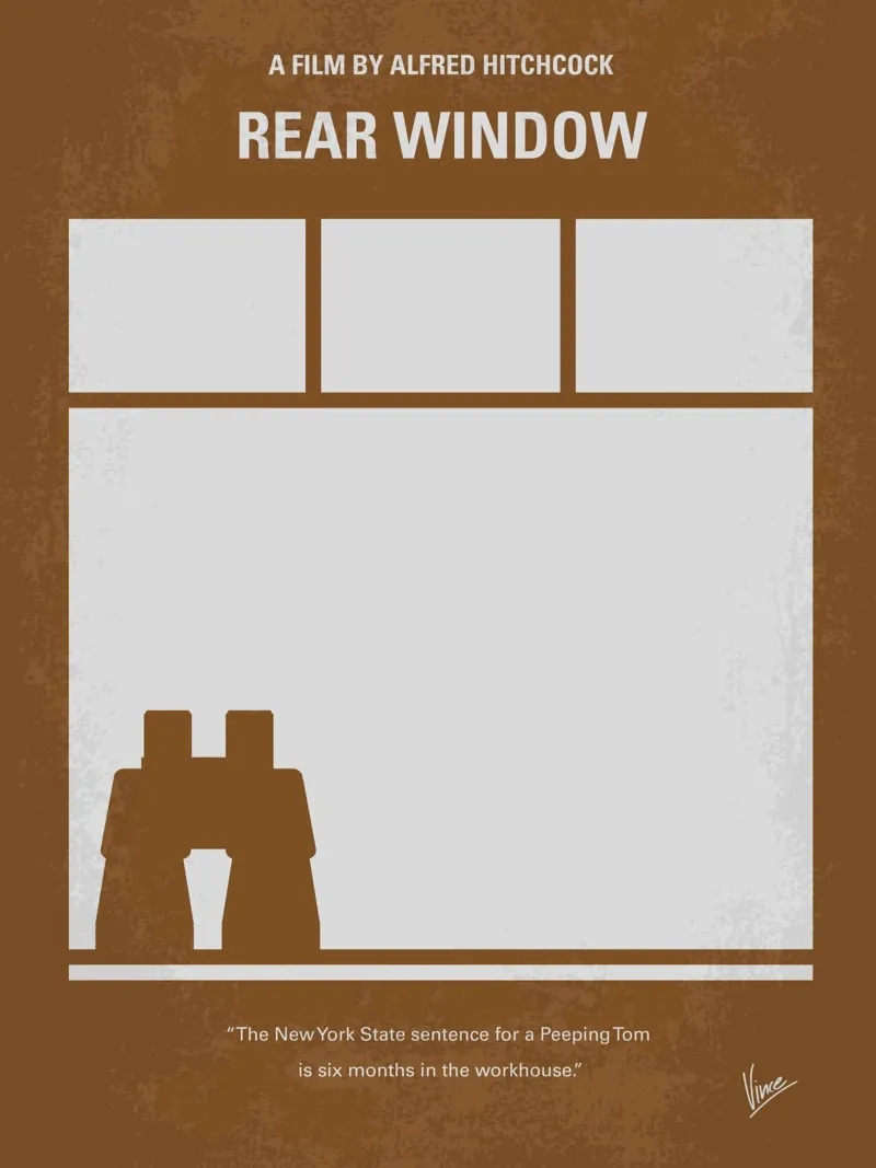 No238 My Rear window minimal movie poster carta hahnemühle da Chungkong