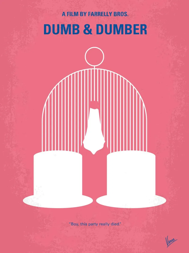 No241 My Dumb & Dumber minimal movie poster carta hahnemühle da Chungkong