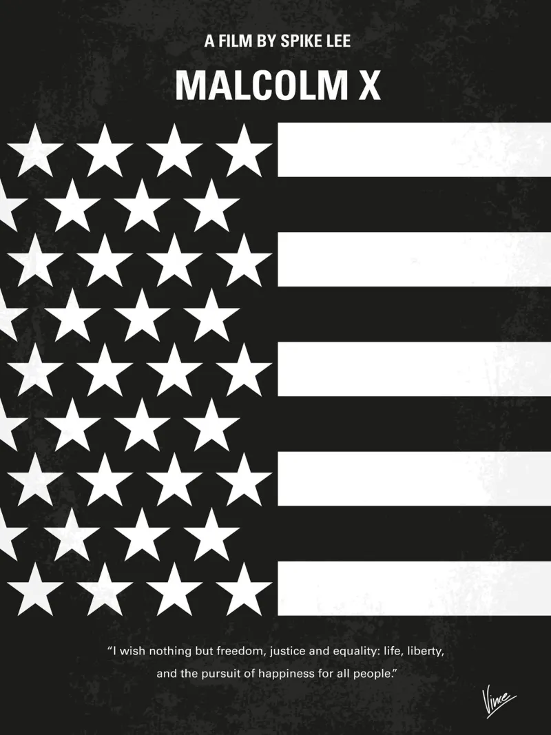 No250 My MALCOLM X minimal movie poster tela con Cornice a cassetta da Chungkong