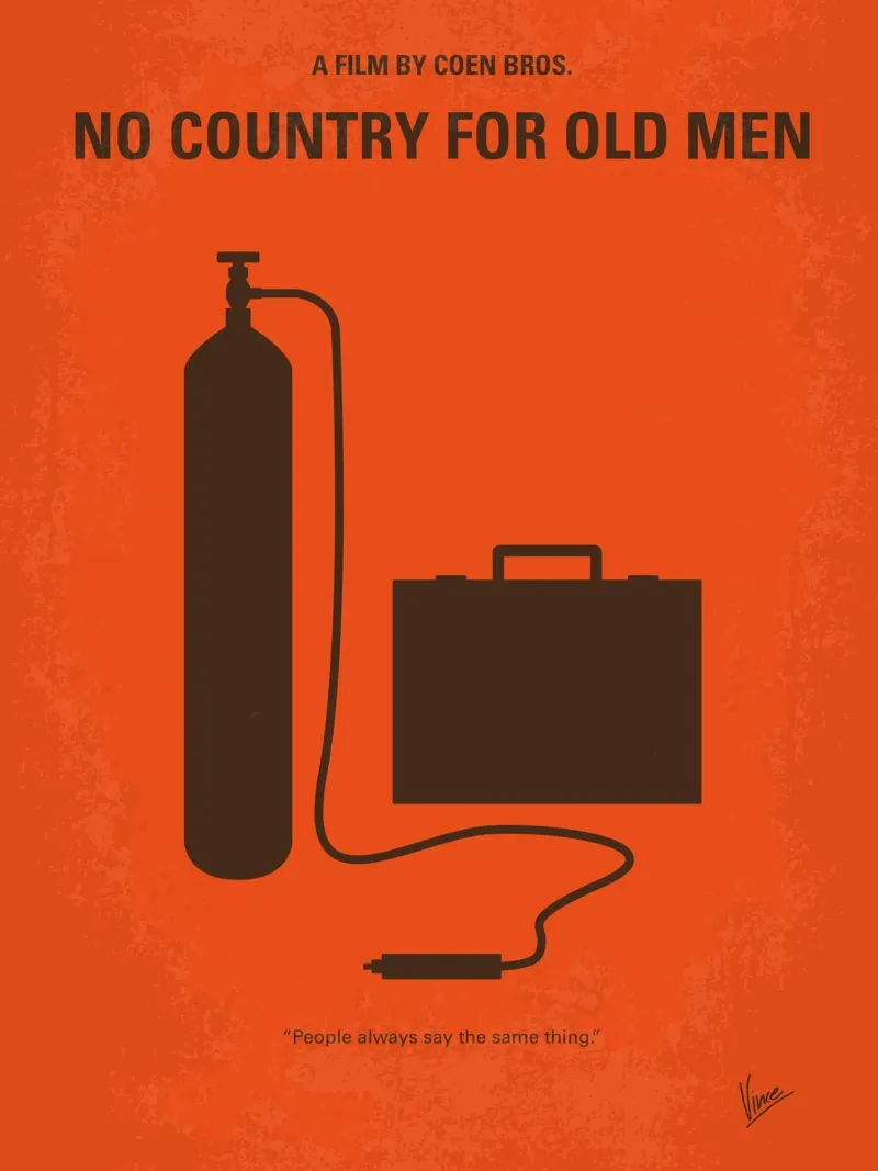 No253 My No Country for Old men minimal movie poster canvas met Baklijst van Chungkong