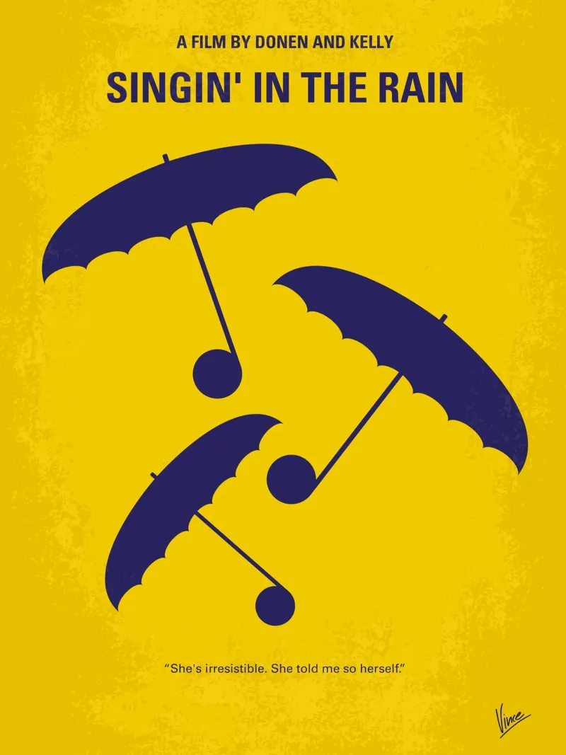 No254 My SINGIN IN THE RAIN minimal movie poster carta hahnemühle da Chungkong