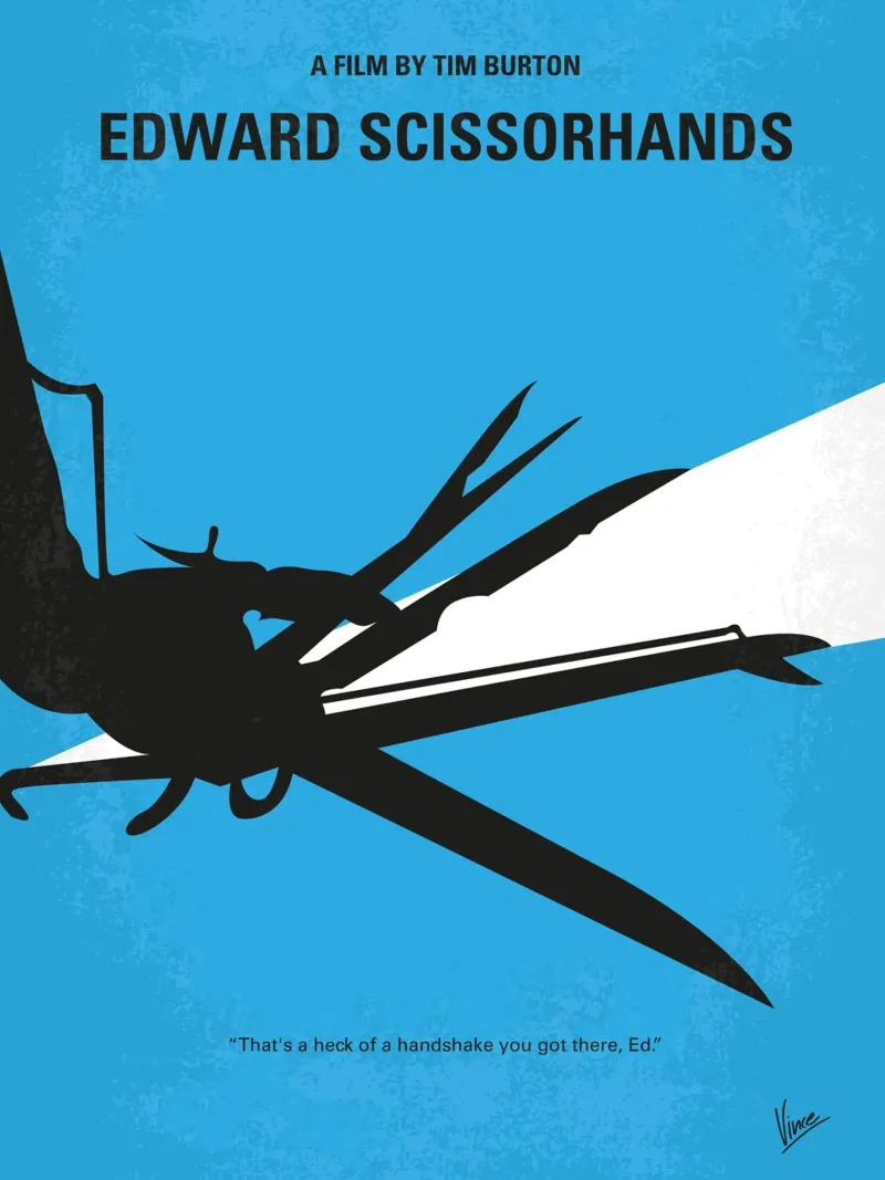 No260 My Scissorhands minimal movie poster plexiglass da Chungkong