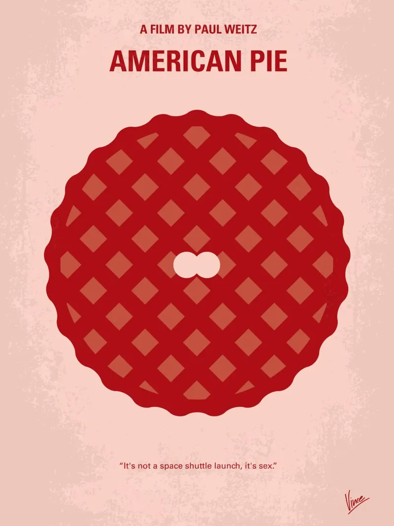 No262 My AMERICAN PIE minimal movie poster carta hahnemühle da Chungkong