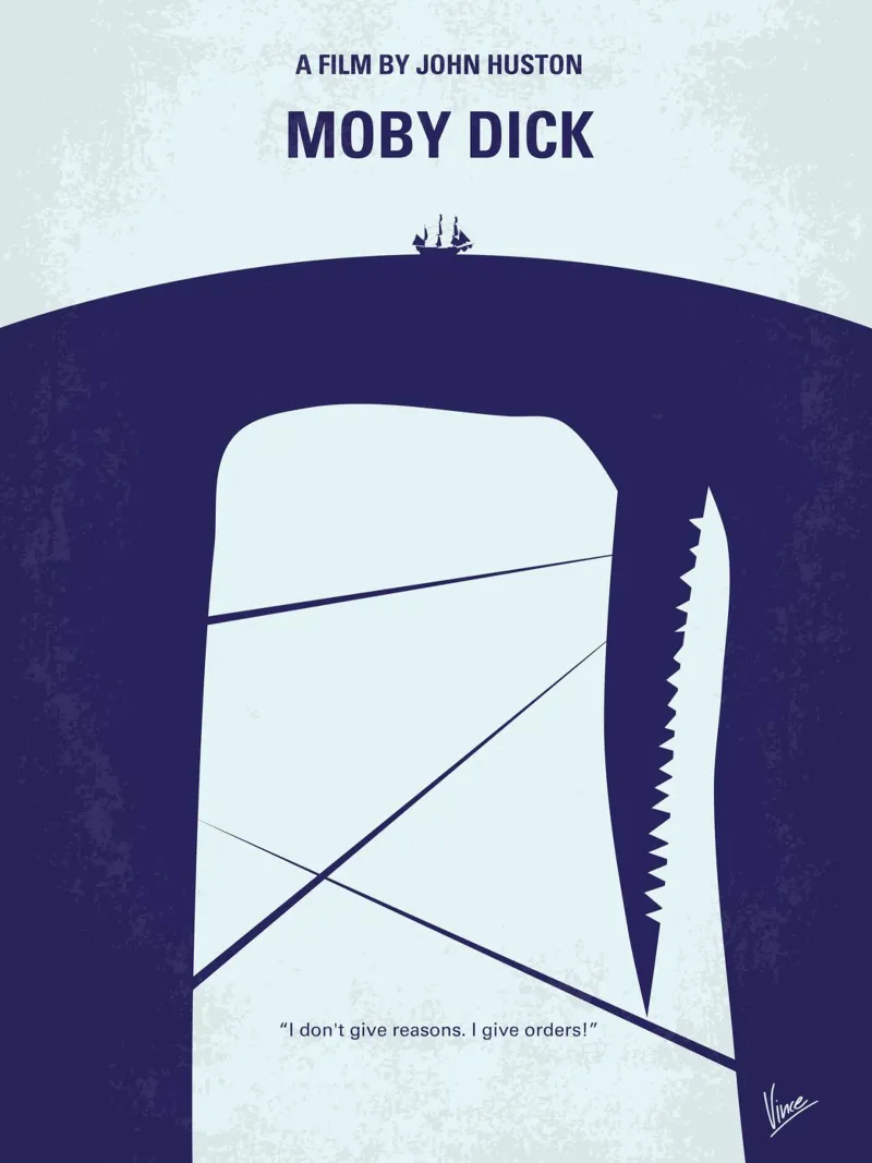 No267 My MOBY DICK minimal movie poster alluminio dibond da Chungkong