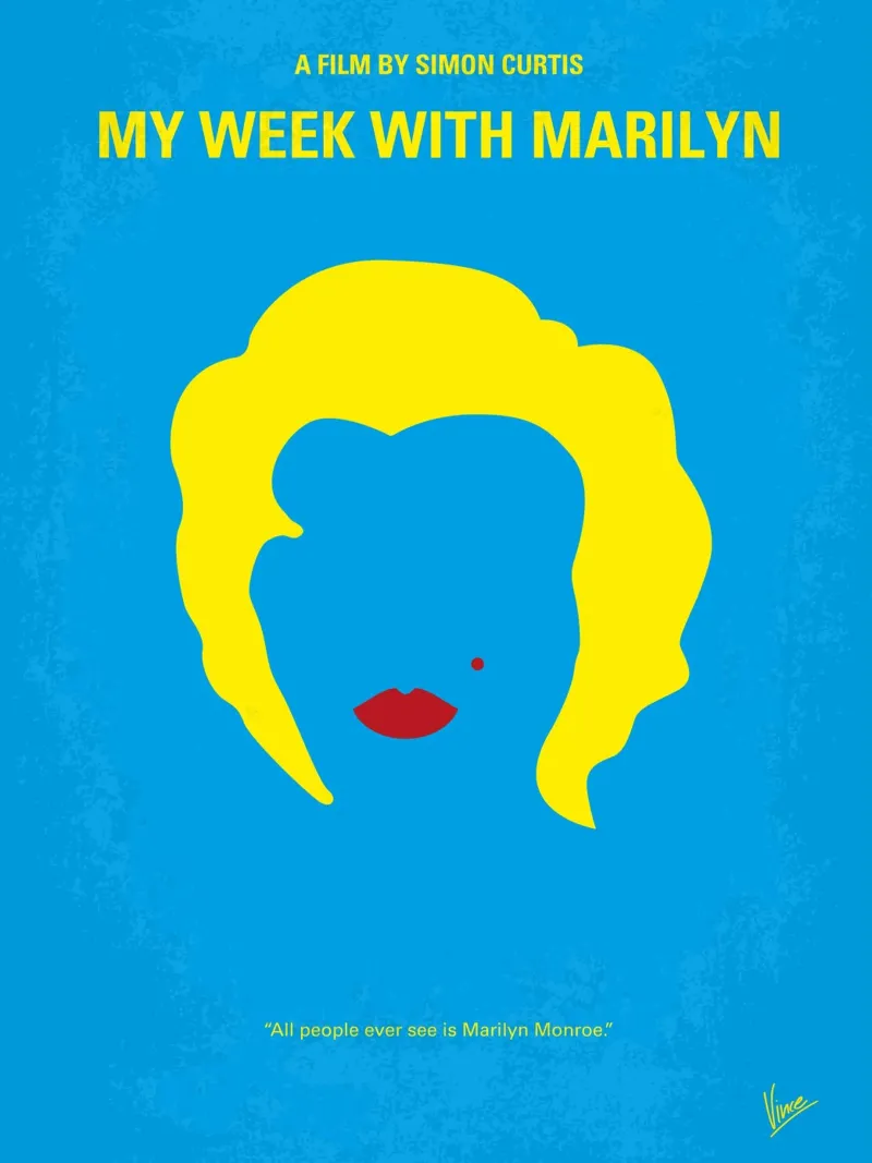 No284 My week with Marilyn minimal movie poster carta hahnemühle da Chungkong