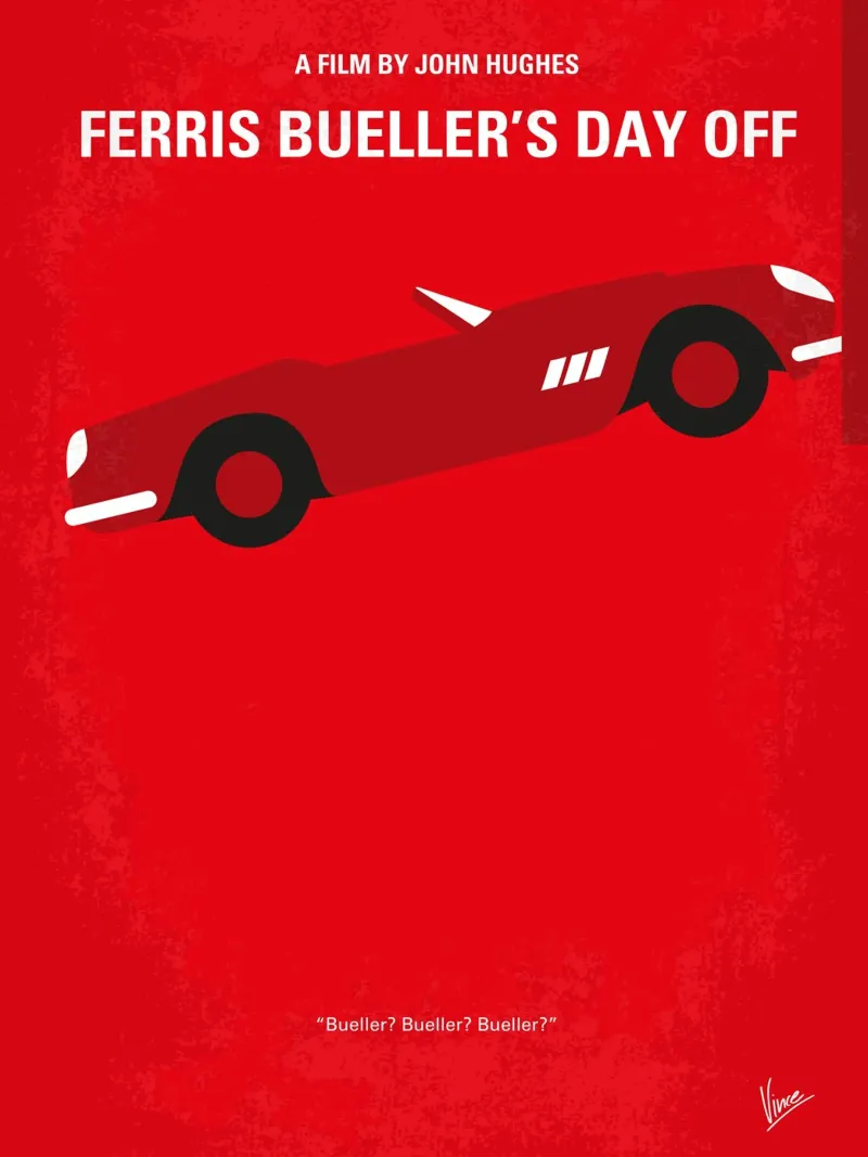 No292 My Ferris Bueller’s day off minimal movie poster poster con telaio in legno da Chungkong