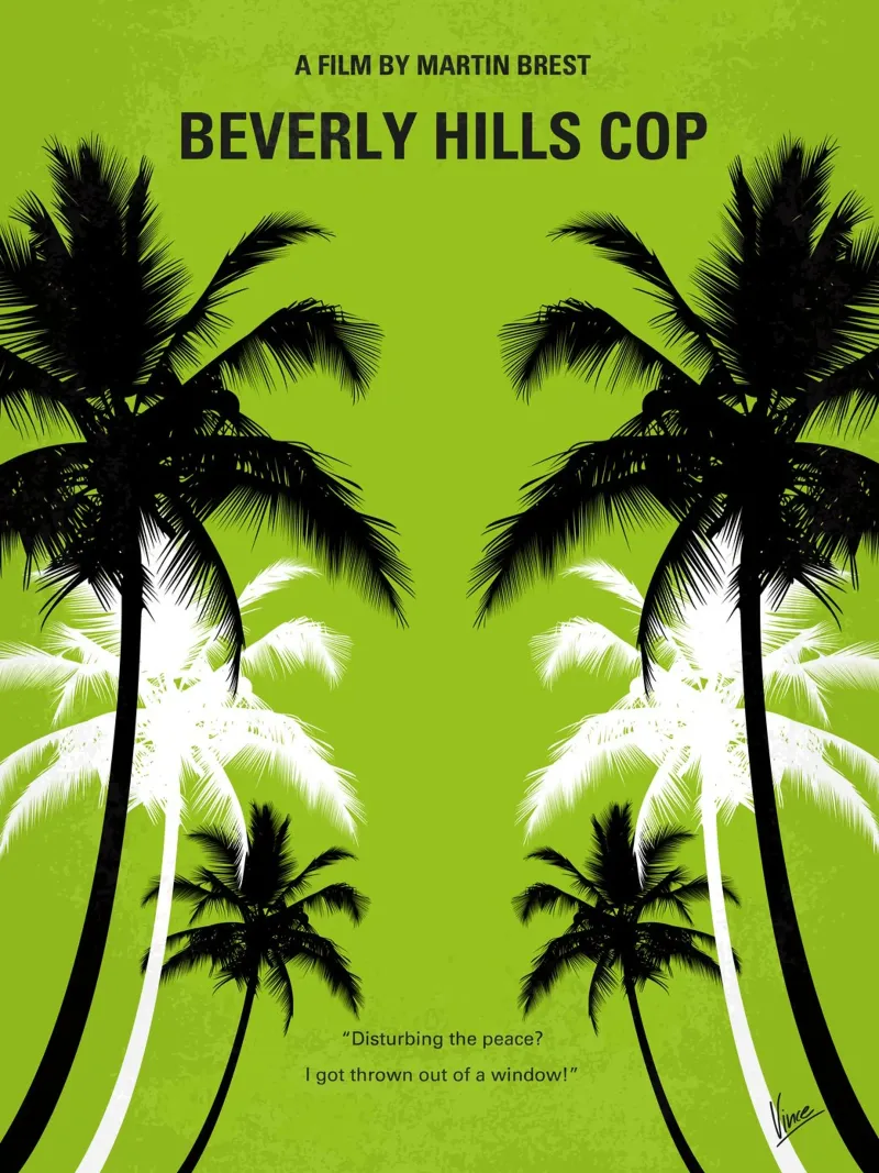 No294 My Beverly Hills cop minimal movie poster poster con telaio in alluminio da Chungkong