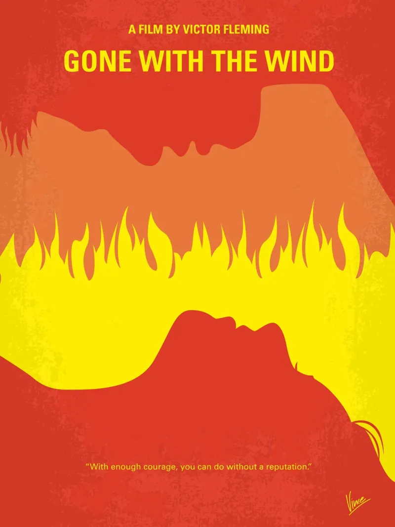 No299 My Gone With the Wind minimal movie poster poster con telaio in legno da Chungkong