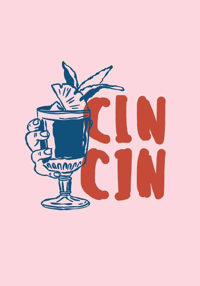 Boho Vacation 1 Cin Cin pellicola backlit da Boho Print Collection