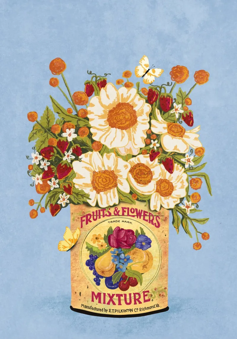 Flowers In a Vintage Tea Can hahnemühle by Raissa Oltmanns